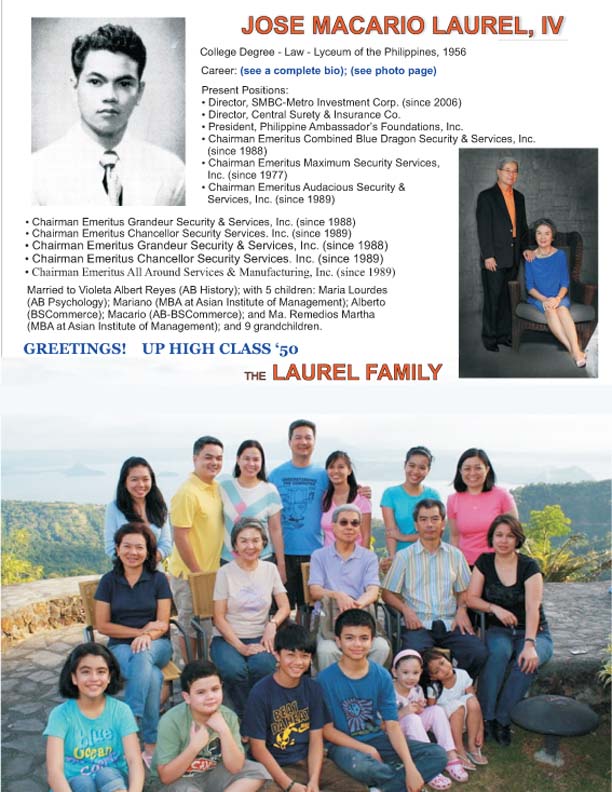 Jose M. Laurel, IV & Family